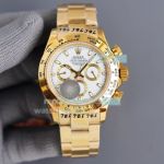 Yellow Gold Rolex Cosmograph Daytona Replica Watch White Dial 40MM For Men